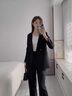 LISCN西裝套裝正裝女春秋高端氣質(zhì)教師面試休閑西服職場通勤穿搭小個子 黑色套裝 L 曬單實拍圖