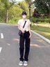 雅鹿牛仔褲男春秋季美式高街潮牌男裝寬松直筒長(cháng)褲休閑牛仔褲子男 1021黑色 3XL 曬單實(shí)拍圖
