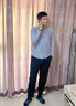 萊克斯頓男裝春季純色長(cháng)袖襯衫男商務(wù)正裝通勤襯衣職業(yè)裝男上衣 中灰色 XL 曬單實(shí)拍圖
