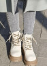 百丽厚底马丁靴女商场同款休闲短靴女加绒A3D1DDD3 米色-单里 36 实拍图