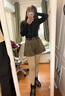 彩木夏優(yōu)質(zhì)毛呢短褲女秋冬季2新款高腰顯瘦a字百搭外穿靴褲闊腿褲子 卡其色 M85-95斤 曬單實(shí)拍圖