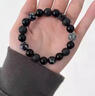 QMXD暗黑風(fēng)黑色石串珠手鏈男女輕奢小眾高級感情侶款手飾火山石飾品潮 雪花黑珠手串 曬單實(shí)拍圖
