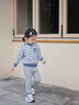 幼歌（YOUGE）嬰幼兒阿克蘇全棉好毛衣系列撞色條紋連帽動(dòng)物保暖毛衣 牛仔藍 90 cm 曬單實(shí)拍圖