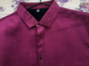 皮爾卡丹秋冬保暖純棉襯衣男中年加絨加厚一體長(cháng)袖襯衫免燙抗皺爸爸裝外套 酒紅色 950加絨加厚 180/2XL碼【建議150-168斤】 曬單實(shí)拍圖