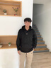 雀之音麂皮絨連帽衛(wèi)衣男春秋季粉色cityboy痞帥套頭衫重磅潮牌寬松外套  黑色(400g不加絨) XL 曬單實(shí)拍圖