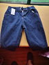 雪凡茜高腰牛仔褲女裝九分哈倫褲老爹女士褲子2025年新款顯瘦春秋8121 深藍色加絨 4XL 建議171-200斤 曬單實(shí)拍圖