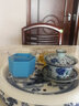 Bolikin 直筒加厚杯套 防滑隔熱硅膠杯套 玻璃杯套水杯套 茶水杯套保護(hù)套 條紋藍(lán)色2個(gè)裝 曬單實(shí)拍圖