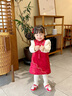 幼歌（YOUGE）嬰幼兒冬季新款新中式國風(fēng)靈動(dòng)夾棉溫暖柔軟親膚旗袍裙 中國紅裙子 90 cm 曬單實(shí)拍圖