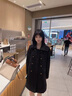 羅蒙黑色雙排扣毛呢外套女短款2023秋冬新款小個(gè)子加厚赫本風(fēng)呢子大衣 黑色 L 推薦 120-140斤 曬單實(shí)拍圖