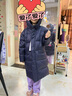 雅鹿兒童女童羽絨服2025新款男童寶寶大童女孩子加厚長(cháng)款冬季外套冬裝 藏蘭色 130cm 曬單實(shí)拍圖