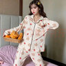 閃動(dòng)少女（SHANDONGSHAONV）睡衣女春秋套裝女2021年秋季新款可愛(ài)印花甜美學(xué)生長(cháng)袖長(cháng)褲家居服 圖片色 160(M) 曬單實(shí)拍圖