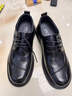 老爺車(chē)（WECKER）秋冬季商務(wù)男鞋純牛皮休閑皮鞋男軟底英倫風(fēng)德比鞋加絨保暖鞋子男 LYC3619M黑色系帶[加絨保暖] 41 曬單實(shí)拍圖