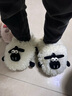 PATTIDUCK綿羊棉拖鞋男女士可愛(ài)卡通冬季室內(nèi)居家保暖毛絨厚底情侶包跟棉鞋 白色（包跟棉鞋） 36-37 曬單實(shí)拍圖