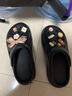 歌瑞夢（GERUIMENG）2024新款厚底洞洞鞋女夏季韓版蝴蝶結(jié)少女心涼拖鞋女外穿ins潮 黑色 40/41碼 曬單實拍圖