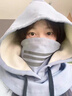 Tuban保暖頭套冬季帽子圍巾一體帽男女加絨滑雪騎電動(dòng)車面罩防風(fēng)套頭帽 霧霾藍(lán)【加絨保暖 抗起球】 曬單實(shí)拍圖