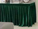 點(diǎn)丫 會(huì )議桌布長(cháng)方形長(cháng)條室桌商務(wù)展會(huì )桌套罩純色金絲絨布藝定制桌裙 墨綠色（開(kāi)會(huì )展會(huì )等都可） 120x40x高75cm 曬單實(shí)拍圖