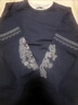 AEMAPE衛(wèi)衣女2025春秋季新款寬松重工刺繡蕾絲圓領(lǐng)休閑長袖上衣 藏青色 L 曬單實拍圖