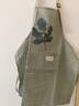京悠雨防水圍裙廚房專(zhuān)用防油濺棉麻長(cháng)袖女新款罩衣家用秋季做飯圍腰 棉麻條紋楓葉-藍（長(cháng)袖） 曬單實(shí)拍圖
