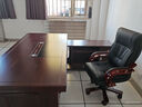 中偉（ZHONGWEI）老板桌總裁桌中式大班臺經(jīng)理主管桌油漆貼紙辦公桌2米含柜 曬單實(shí)拍圖