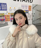 早美 棉服女2022年冬季新款韓版時(shí)尚短款亮面冬裝保暖大毛領(lǐng)棉襖網(wǎng)紅ins小個(gè)子加厚棉衣外套潮 香檳色 M 曬單實(shí)拍圖
