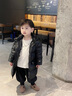 高梵黑金兒童鵝絨服3.0黑金寶貝中長(cháng)款男童女童厚羽絨服 YT黑色 120cm 曬單實(shí)拍圖