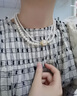 LAST KISS雙層短款珍珠項鏈女2025新款輕奢鎖骨鏈法式復古頸鏈送情人節禮物 雙層珍珠項鏈（貝珠） 曬單實(shí)拍圖