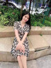 妍莉芬 碎花連衣裙女夏季2022年夏裝新款女裝小香風(fēng)法式短袖小個子收腰顯瘦百搭裙子夏天 綠色 S(建議90斤內(nèi)) 曬單實(shí)拍圖