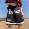 百鵲亭短褲男夏季潮牌美式復(fù)古寬松休閑短褲男百搭五分褲高街痞帥籃球褲 磚紅色 XL 曬單實(shí)拍圖