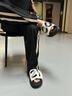 COZY STEPS可至[明星同款]男女款春夏新款舒適厚底拖鞋休閑外穿字母嘭嘭鞋 曜石黑+牙刷繡 冰感萊卡鞋墊 41 曬單實拍圖