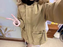 傾她短款棉服加絨加厚派克服女2024秋冬新款寬松休閑棉衣棉襖外套 咖色 L建議100-120斤 曬單實拍圖