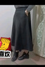 葭安新款毛呢半身裙女秋冬高腰傘裙中長(cháng)款A字大擺裙百搭顯瘦長(cháng)裙 黑色 XL 建議115-130斤 曬單實(shí)拍圖