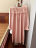 維多利亞的格調睡裙女秋季純棉長(cháng)袖女士睡衣春秋季中長(cháng)款連衣裙可外穿柔感家居服 676柔粉 L 【160-165c100-125斤】 曬單實(shí)拍圖