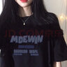 野原琳夏季寬松純棉短袖t恤女少女原宿風(fēng)ins閨密打底衫女裝2025年新款 A278黑色 L 曬單實拍圖