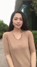 NY-RCE夏新款冰絲短袖T恤女V領寬松韓版針織半袖薄款純色百搭 駝色【針織】 XL 【120-135斤】 曬單實拍圖