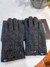 七匹狼保暖手套男冬季純羊毛加絨加厚觸屏摩托車(chē)騎行手套冬防風(fēng)防寒手套 灰色潮流款 曬單實(shí)拍圖