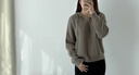 玖姿·安娜蔻【絨奢】休閑慵懶連帽羊毛長(zhǎng)袖針織衫女2024冬款 咖啡 M 曬單實(shí)拍圖