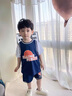 G.DUCKKIDS男童籃球服套裝2024夏季新款男孩假兩件短袖訓(xùn)練球衣兒童運(yùn)動(dòng)服潮 藏青色 130 cm適合125-130cm7-8歲 曬單實(shí)拍圖
