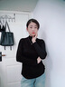 莫代爾兩件裝/半高領(lǐng)保暖打底衫女春秋冬純色內(nèi)搭修身長(zhǎng)袖t恤女 黑色+咖啡色 XL 建議120-135斤 曬單實(shí)拍圖