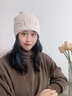 儂依拉 帽子女秋冬季包頭帽韓版潮套頭帽堆堆帽休閑針織頭巾帽睡帽產(chǎn)后月子帽 米色 曬單實(shí)拍圖
