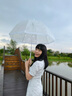 透明蕾絲雨傘環(huán)保長(zhǎng)柄自動(dòng)直桿雨傘 女士蕾絲傘學(xué)生傘折疊拱形傘單人 長(zhǎng)柄 曬單實(shí)拍圖