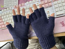 途尊手套男冬季露手指初中學(xué)生自行車(chē)騎行情侶毛線(xiàn)半截翻蓋男生冬保暖 藏青小鹿【半指翻蓋手套】 曬單實(shí)拍圖