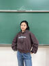 lagogo字母印花衛(wèi)衣女拉谷谷2024年冬季新款連帽休閑加絨上衣 紫紅色 S 曬單實(shí)拍圖
