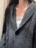 VEOX秋冬慵懶灰色針織衫女開(kāi)衫新款寬松連帽毛衣外套顯瘦韓系上衣 灰色 M 100-110斤 曬單實(shí)拍圖