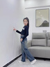 卡兔藍(lán)貓（KATULANMAO）女童牛仔褲秋冬款2023新款兒童冬季大童加絨長(zhǎng)褲冬裝女孩直筒褲子 加絨 160cm 曬單實(shí)拍圖
