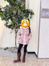 G. DUCKKIDS女童外套秋冬裝2025新款女寶寶加絨加厚派克服兒童洋氣中長款皮衣 粉 中國風(fēng)皮衣+包包 150 尺碼建議身高140左右 曬單實拍圖