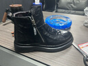 希馳男靴頭層羊皮馬丁靴男士真皮冬季加絨保暖高幫商務(wù)皮靴中幫棉皮鞋 黑色加絨 40  標準皮鞋碼 曬單實(shí)拍圖