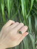 喜玉枝和田玉碧玉戒指女銀竹時(shí)尚個(gè)性小眾高級金鑲玉指環(huán)生日禮物 款式1 曬單實(shí)拍圖