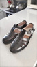 兔芊中老年人夏天穿的男士涼鞋夏季商務(wù)牛皮透氣鏤空復古涼皮鞋中老年 黑色 老三條黑色涼鞋 40 假皮包退現貨 曬單實(shí)拍圖