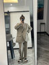 GARNUO灰色小西裝外套女兩件套裝2025春秋新款小個(gè)子高級感寬松休閑西服 奶茶灰西裝 L 【121-130斤】 曬單實(shí)拍圖