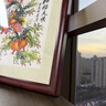 畫(huà)中畫(huà)紫氣東來(lái)餐廳裝飾畫(huà)純手繪飯廳餐桌背景墻掛畫(huà)新中式玄關(guān)斗方壁畫(huà) 【主推01】秋實(shí)圖（葡萄）-D1 實(shí)木外框-62*62 曬單實(shí)拍圖
